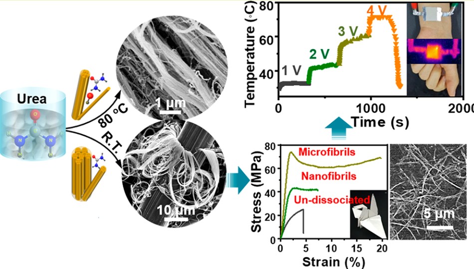 Peeling and Mesoscale Dissociation of Silk Fibers for Hybridization of Electrothermic Fibrous Composites. ACS Sustainable Chemistry & Engineering  L. Lv, X. Han, X. Wu,* and Chaoxu Li* DOI: 10.1021/acssuschemeng.9b05261